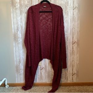 🖤3 for $20🖤 Burgundy Open Knit Draped Cardigan
